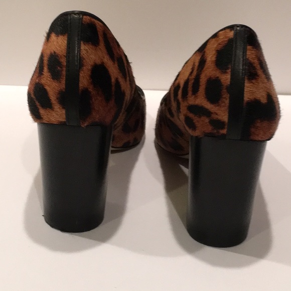 Pony Skin Leopard/Chetah Print Chunky Heel Pumps - Picture 5 of 7